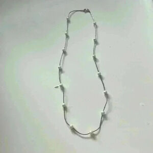 Adorable Silver with faux pearls  necklace